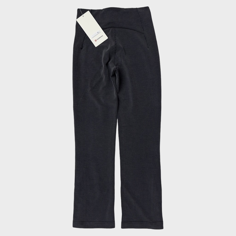 Lululemon Ribbed Softstreme Zip Leg High-Rise Crop Pant 25” - Black, Size 2 - Picture 7 of 9